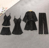 5 Pieces Satin Sleepwear