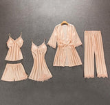 5 Pieces Satin Sleepwear