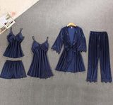 5 Pieces Satin Sleepwear