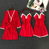 4 Pieces Satin Sleepwear Set