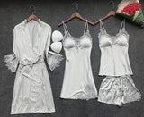 4 Pieces Black Pajamas Sets